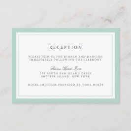 Informações Cartão de Recepção de Casamento com Bordas Azul-Ma