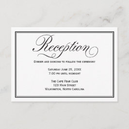 Informações Cartão de Recepção de Casamento com Caligrafia Pre