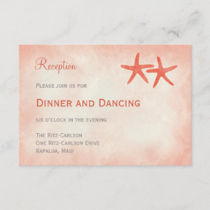 Informações Cartão de Recepção de Casamento com Estrela-do-Mar