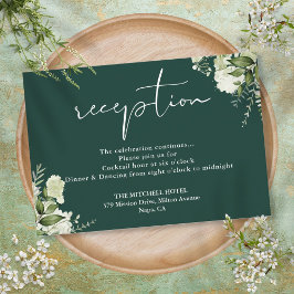 Informações Cartão de Recepção de Casamento com Letra Floral V