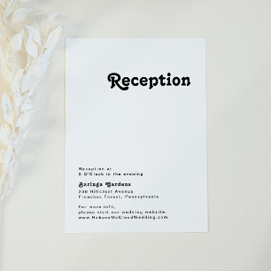 Informações Cartão de Recepção de Casamento com Letreiro Retro