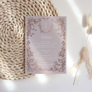 Informações Cartão de Recepção de Casamento com Monograma de B