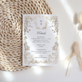 Informações Cartão de Recepção de Casamento com Monograma de B