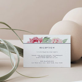 Informações Cartão de Recepção de Casamento com Peônia Antiga