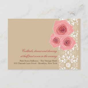 Informações Cartão de Recepção de Casamento com Renda Damask d