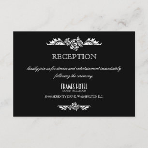 Informações Cartão de Recepção de Casamento com Rosas Damasco