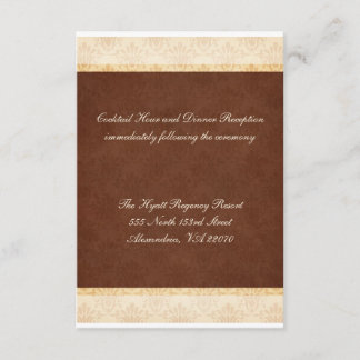 Informações Cartão de Recepção de Casamento de Chocolate e Cre