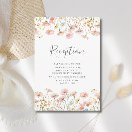 Informações Cartão de Recepção de casamento de Flor Selvagem R