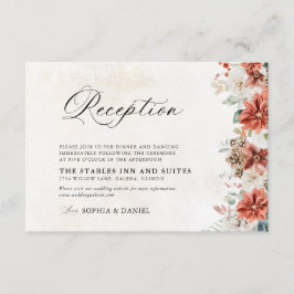 Informações Cartão de Recepção de Casamento de Inverno