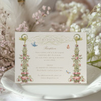 Cartão de Recepção de Casamento de Jardim Encantad