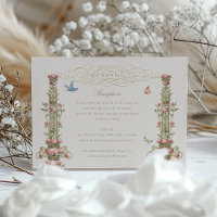 Cartão de Recepção de Casamento de Jardim Encantad