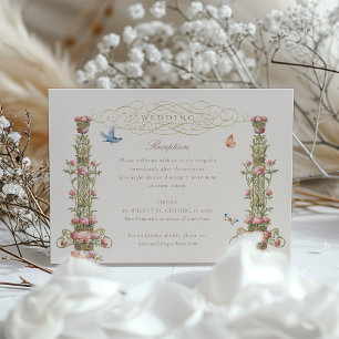 Informações Cartão de Recepção de Casamento de Jardim Encantad