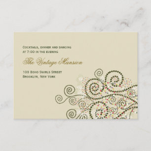 Informações Cartão de Recepção de Casamento Elegante Boho com