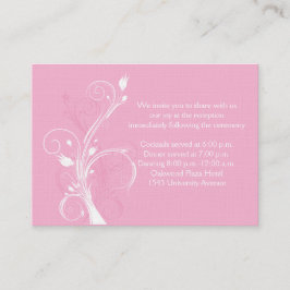 Informações Cartão de Recepção de Casamento Floral Rosa e Bran