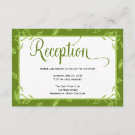 Informações Cartão de Recepção de Casamento Green Leaves