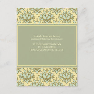 Informações cartão de recepção de casamento Green Lotus