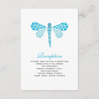 Informações Cartão de Recepção de Casamento Libélula Azul e Br