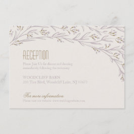 Informações Cartão de recepção de casamento lilás floral elega