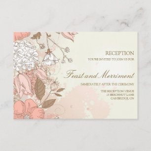 Informações Cartão de Recepção de Casamento no Jardim de Flore