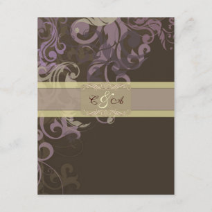 Informações cartão de recepção de casamento Purple Victoria