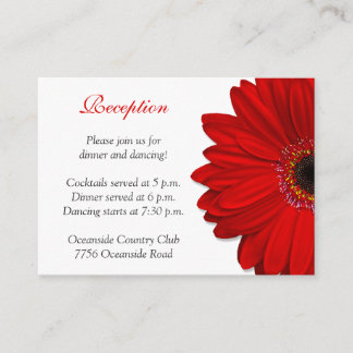 Informações Cartão de Recepção de casamento Red Gerber Daisy