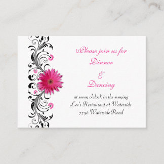 Informações Cartão de Recepção de casamento Rosa Gerbera Daisy