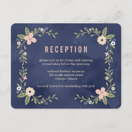 Informações Cartão de Recepção de Cor Editável Floral Beauty