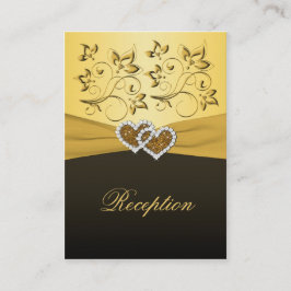 Informações Cartão de recepção de corações unidos a preto e Do