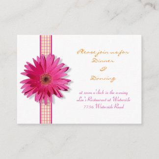 Informações Cartão de Recepção de Gerbera Rosa