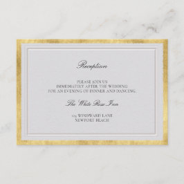 Informações Cartão de Recepção de Noiva Elegante com Dourado F