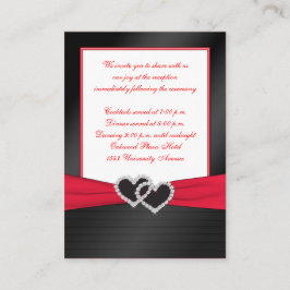 Informações Cartão de recepção de Pleats Satin Vermelho e Negr