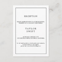 Cartão de Recepção de Tipografia Minimalista