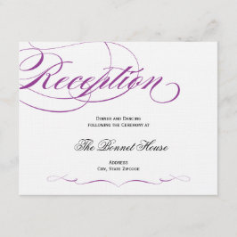 Informações Cartão de Recepção Elegant Script - Roxo