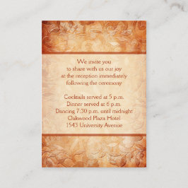 Informações Cartão de Recepção Floral Laranja e de Marfim