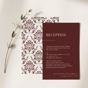 Informações Cartão de Recepção Floral Temperamental Burgundy S