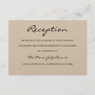 Informações Cartão de Recepção ou Acomodação Romântico Rústico