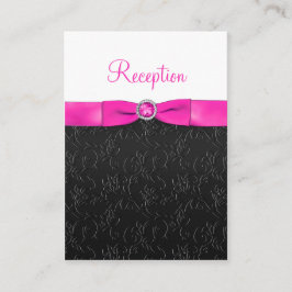 Informações Cartão de recepção preto, rosa quente e branco