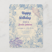 Cartão de recinto de toile azul oceano elegante