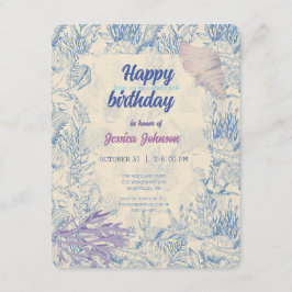 Informações Cartão de recinto de toile azul oceano elegante