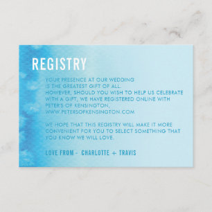 Informações CARTÃO DE REGISTRO :: azul aquarela ombre