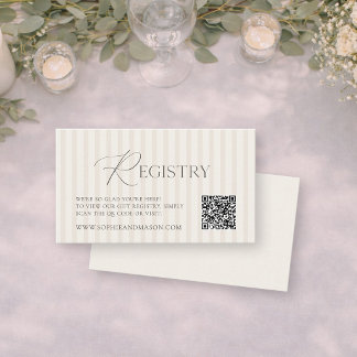 Informações Cartão de Registro de Casamento Bege Elegante com