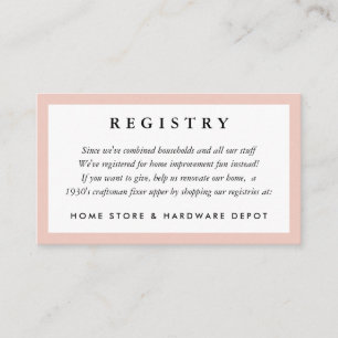 Informações Cartão de Registro de Casamento Blush Frame