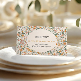 Informações Cartão de Registro de Casamento Boho Wildflower