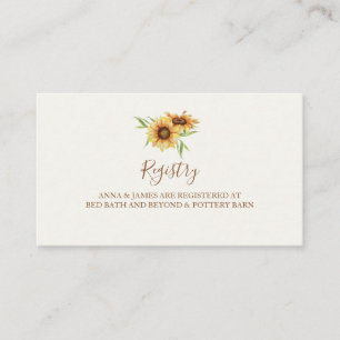 Informações Cartão de Registro de Casamento Country Sunflower