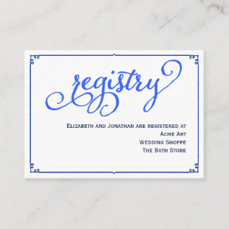 Informações Cartão de Registro de Casamento da Caligrafia de W