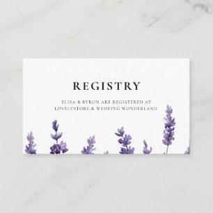 Informações Cartão de registro de casamento de lavanda floral