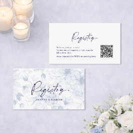 Informações Cartão de Registro de Casamento Floral de Dusty Bl