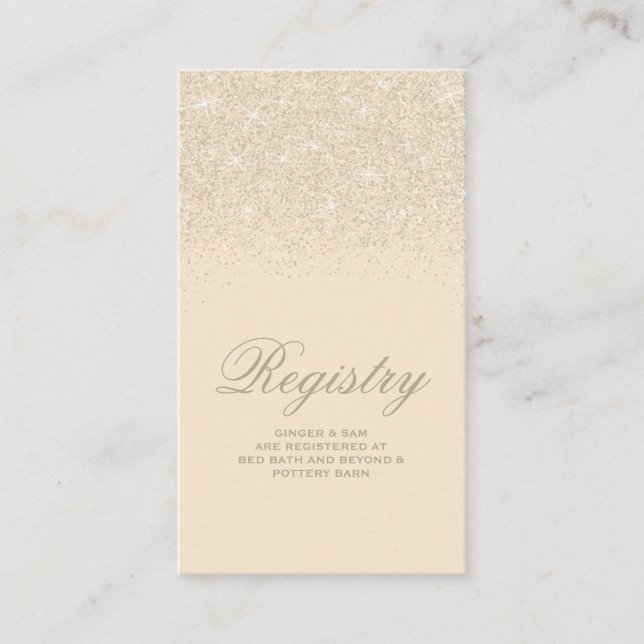Informações Cartão de Registro de Casamento Glitter Crystal Ch (Frente)