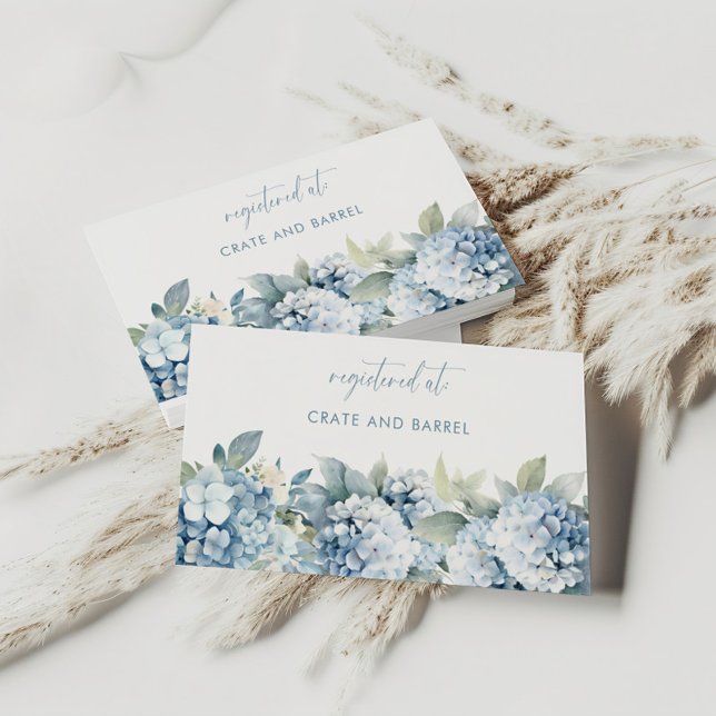 Informações Cartão de Registro de Casamento Hydrangea Azulada (Criador carregado)