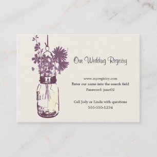 Informações Cartão de Registro de Casamento Mason Jar & Wildfl